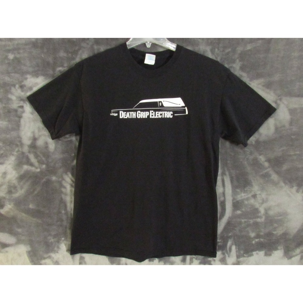 Death Grip Electric Hearse T-Shirt Gildan DryBlend Black Size L Cotton Rare